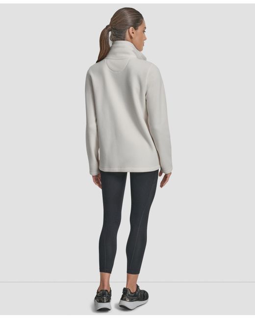 DKNY Gray Full-zip Varsity Logo Top