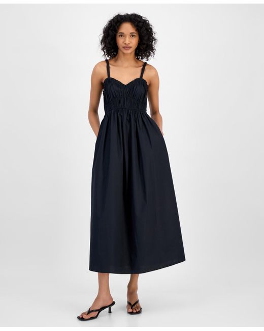 adelie puff sleeve midi dress Moon River Oxblood Puff Sleeve Midi Dress Oxblood / XS