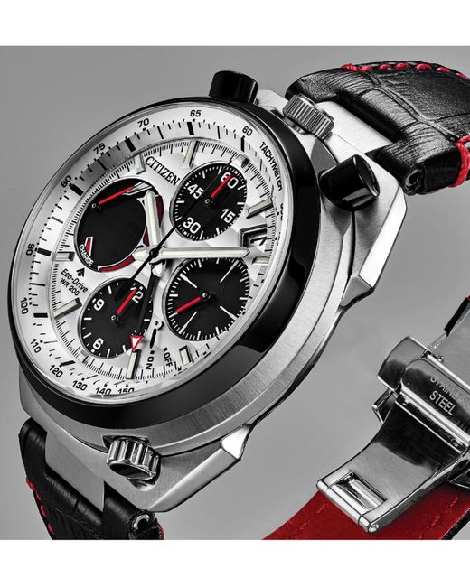 Citizen Chronograph Promaster Tsuno Racer Black Leather Strap Watch 45mm for Men - Save 30% - Lyst