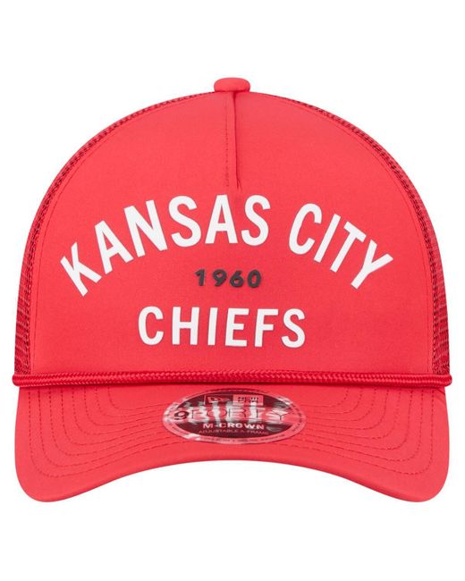KTZ Red Â Kansas City Chiefs Active Minimalist M-crown A-frame 9forty Adjustable Hat for men