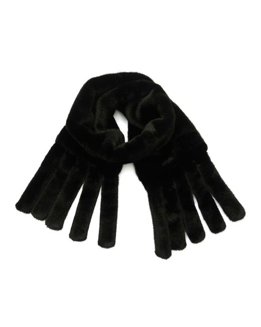 Kurt Geiger Black Solid Mink Glam Scarf