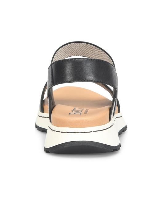 Born Black Mimi Round Toe Wedge Sandals