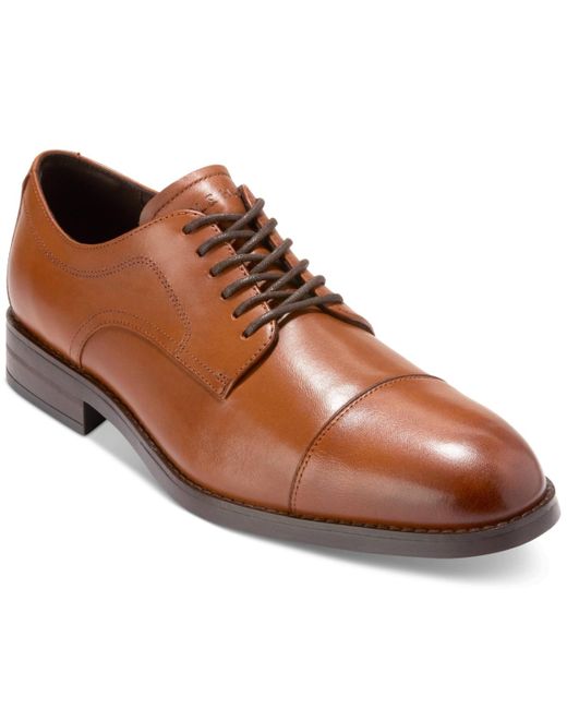Cole Haan Brown Harmon Grand Cap Toe Oxfords for men