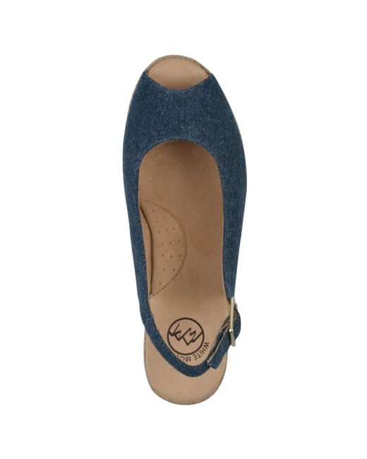 White Mountain Blue Maize Espadrille Wedge Sandals