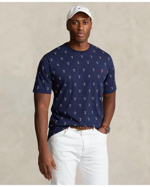 Polo Ralph Lauren Blue Big & Tall Logo-anchor Jersey T-shirt for men