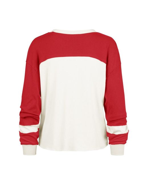 '47 Red San Francisco 49ers Double Header Curve Toni Long Sleeve T-shirt