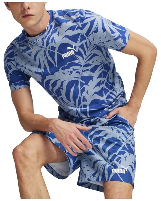 PUMA Blue Ess+ Palm Resort Graphic T-shirt for men