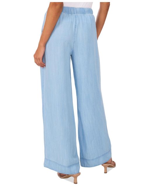 Vince Camuto Blue Drawstring Wide-leg Pants