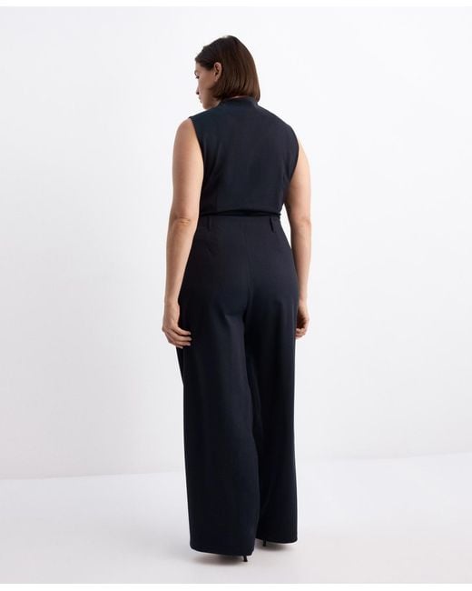 Mango Blue Straight Lyocell Pants