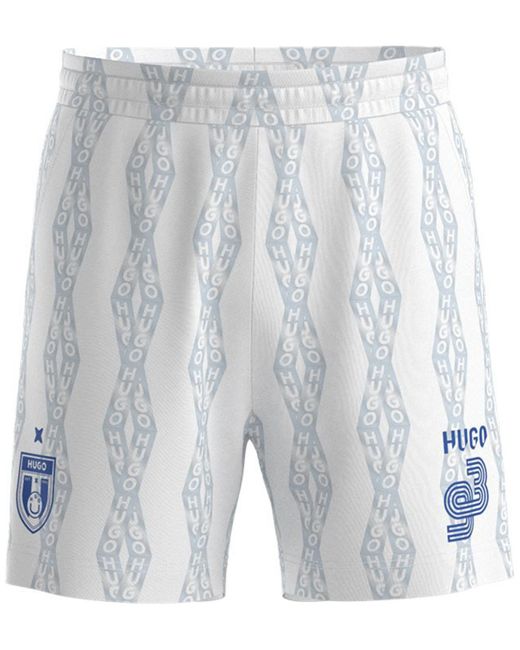 Boss Gray Hugo By Chain Logo Team Shorts for men