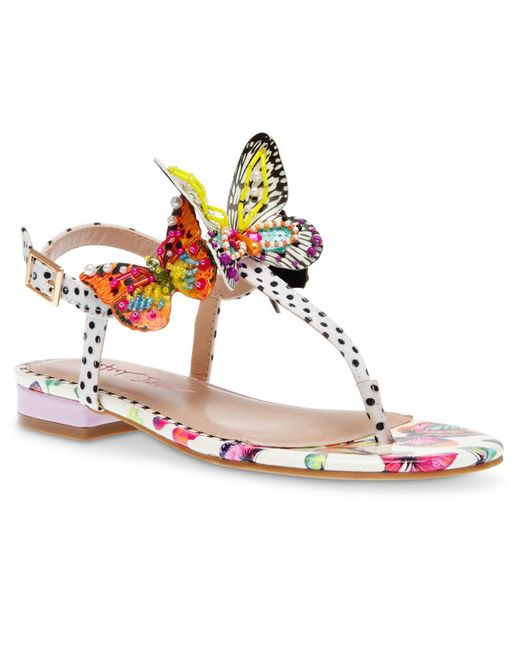 Betsey Johnson White Dacie Butterfly Detailed Two-piece Sandals