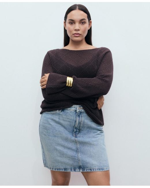 Mango Blue Denim Short Skirt