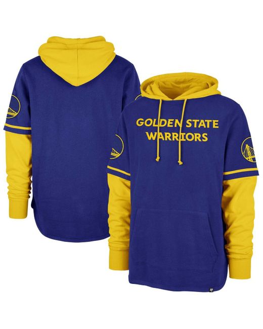 '47 Blue Golden State Warriors Trifecta Shortstop Pullover Hoodie for men