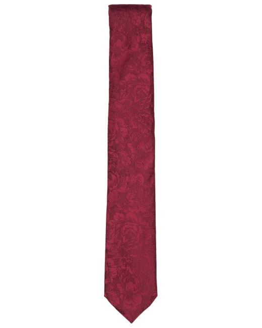 BarIII Red Kingston Tonal Floral Tie for men