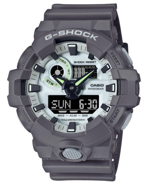 G-Shock Analog Digital Gray Resin Strap Watch 54mm for men