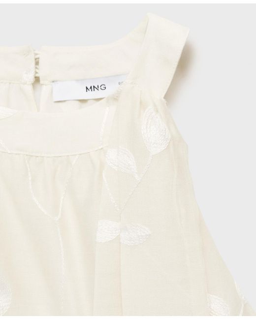 Mango White Knot Detail Halter-neck Top