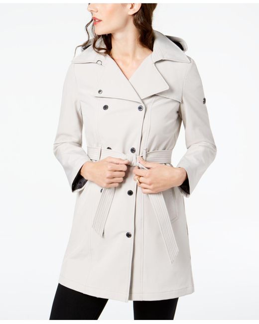 Calvin Klein Petite Double Breasted Belted Trench Coat, Created For ...
