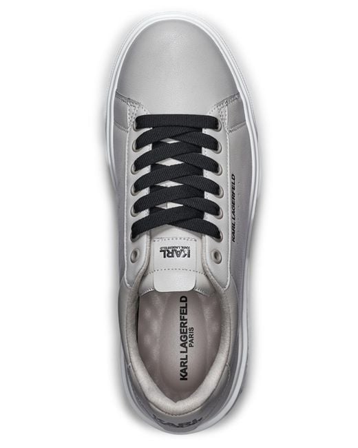 Karl Lagerfeld White Logo Plain Toe Sneakers for men