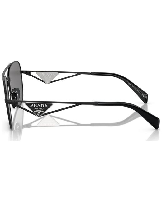 Prada Black Symbole Round Polarized Sunglasses
