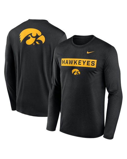 Nike Black Iowa Hawkeyes Primetime Campus 2-hit Legend Long Sleeve T-shirt for men