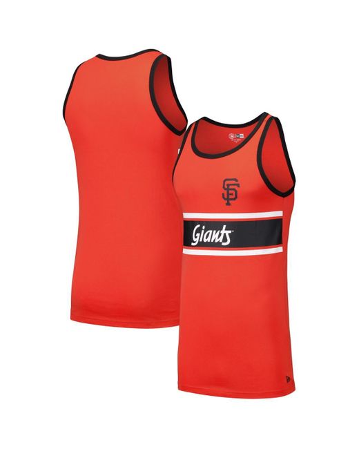 KTZ Red San Francisco Giants Jersey Ringer Tank Top T-shirt for men