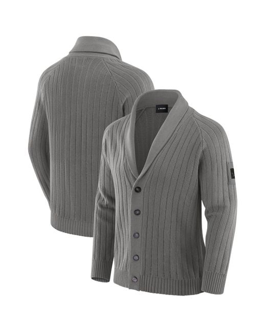 J. Palmer Gray Detroit Lions The Playmaker Cardigan Raglan Sweater for men