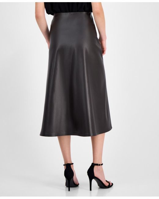 Anne Klein Black Flared Pull On Midi Skirt P Xxs Xxl