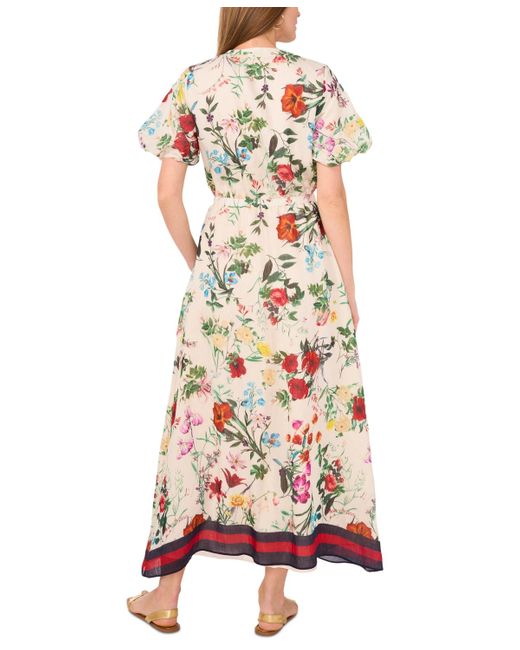 Ivory Mustard Floral Print Puff Sleeve Top main image 0