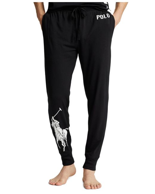 Polo Ralph Lauren Black Exclusive Logo Pajama jogger Pants for men