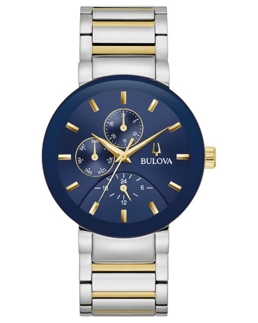 Bulova Blue Chronograph Modern Futuro Stainless Steel Bracelet Watch 40mm for men