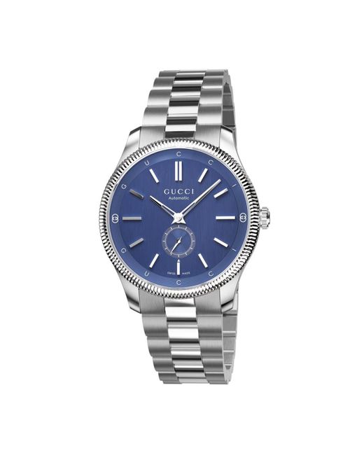 Gucci Blue Swiss Automatic G-timeless Stainless Steel Bracelet Watch 40mm for men