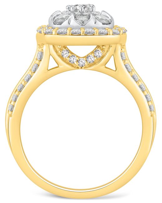 Macy's Metallic Diamond Square Cluster Engagement Ring (1-1/2 Ct. T.w.