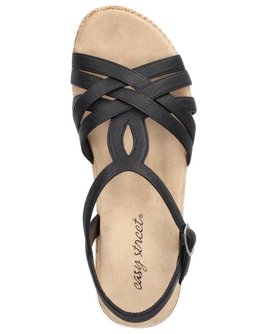 Easy Street Metallic Lua Wedge Heel Sandals