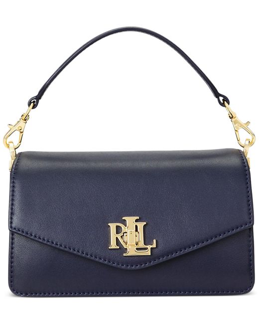 Lauren by Ralph Lauren Blue Small Leather Tayler Convertible Crossbody Bag