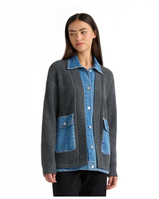Macy's Blue Nvlt Cardigan