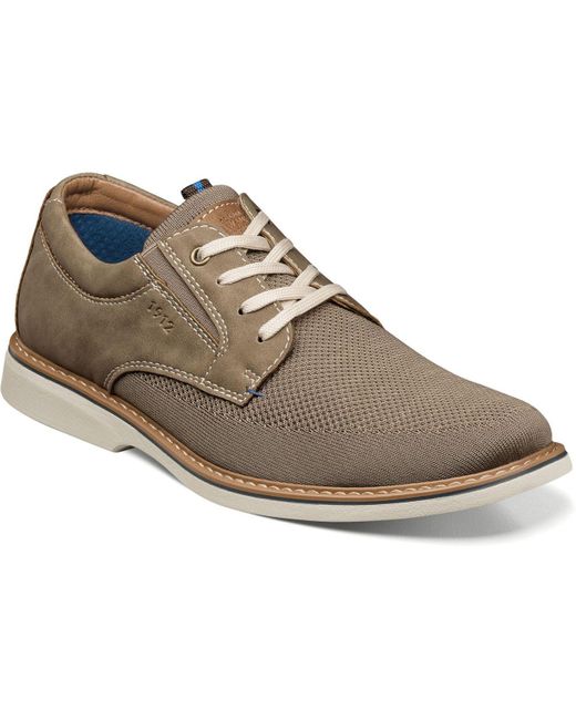 Nunn Bush Synthetic Otto Knit Plain Toe Lace Up Oxford Shoes in Brown ...