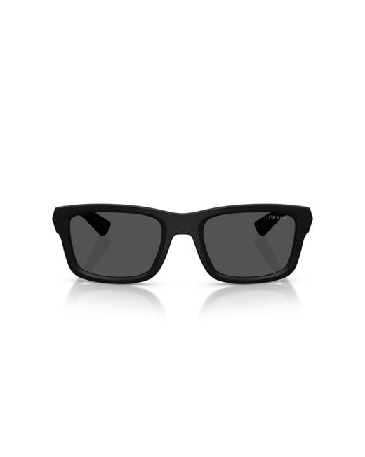 Prada Linea Rossa Black Geometric Sunglasses for men