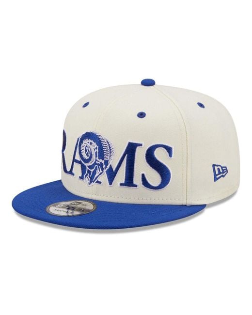 KTZ Blue Cream And Royal Los Angeles Rams Two-tone Chrome Classic 9fifty Snapback Hat for men