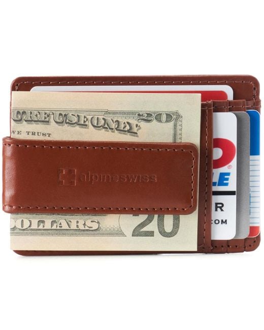 Alpine Swiss Rfid Minimalist Money Clip Front Pocket Wallet Slim Id Holder  in Natural for Men