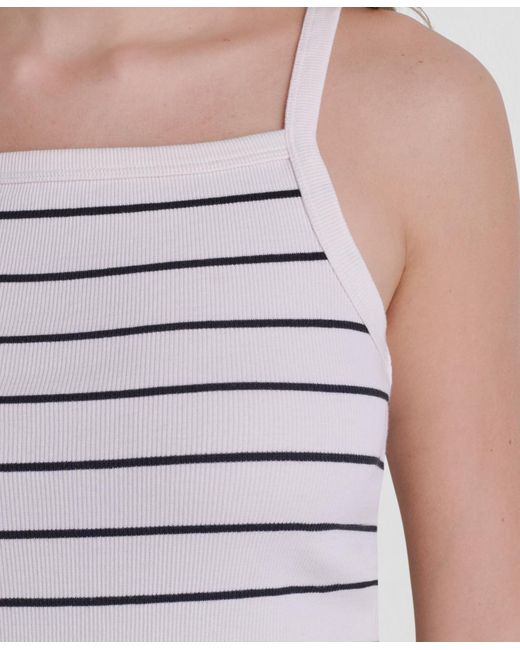 DKNY Blue Square Neck Tank Top