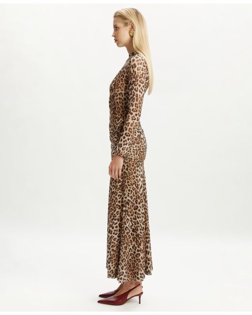 Bardot Natural Long Sleeves Printed Shift Dress