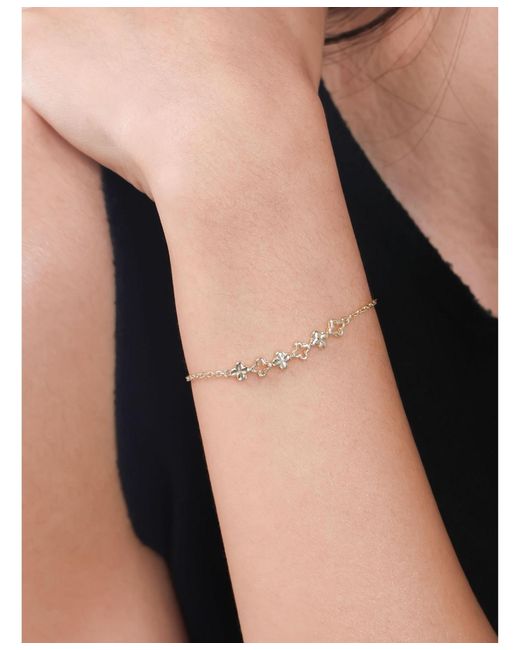 DEVATA Metallic Clover Chain Bracelet