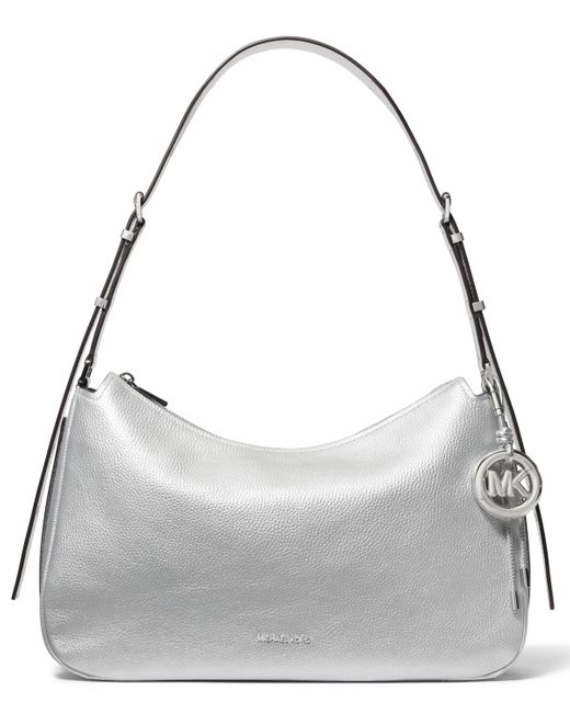 Michael Kors Gray Michael Nolita Large Top Zip Convertible Shoulder Bag