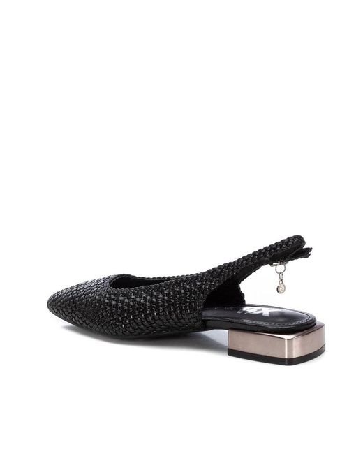 Xti Black Braided Slingback Flats By
