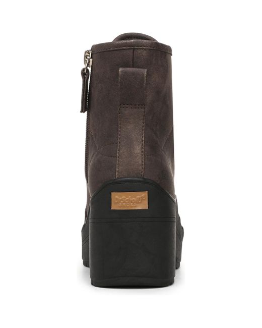 Dr. Scholls Brown Time Off Up Lace Up Platfform Boots