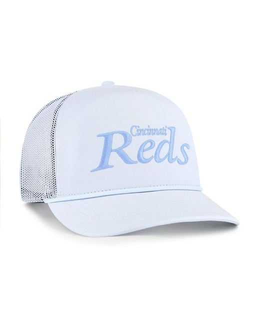 '47 Blue Cincinnati Reds Foundation Script Hitch Adjustable Trucker Hat for men