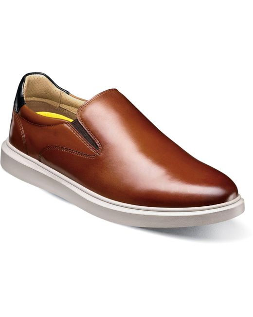 Florsheim Brown Social Plain Toe Slip On Sneaker for men