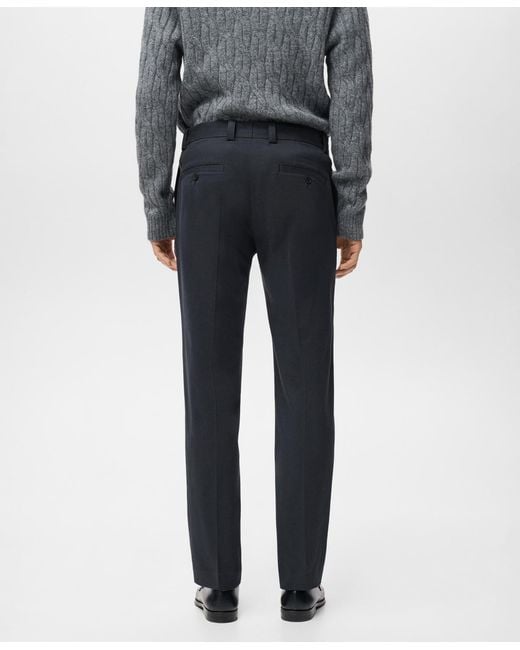 Mango Gray Regular-fit Cotton Pants for men