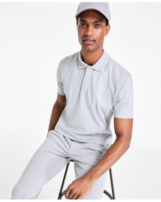 Alfani White Regular-fit Mercerized Polo Shirt for men