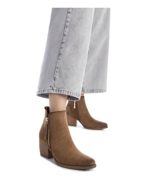 Xti Brown Italian Western Suede Booties Refresh Collection By